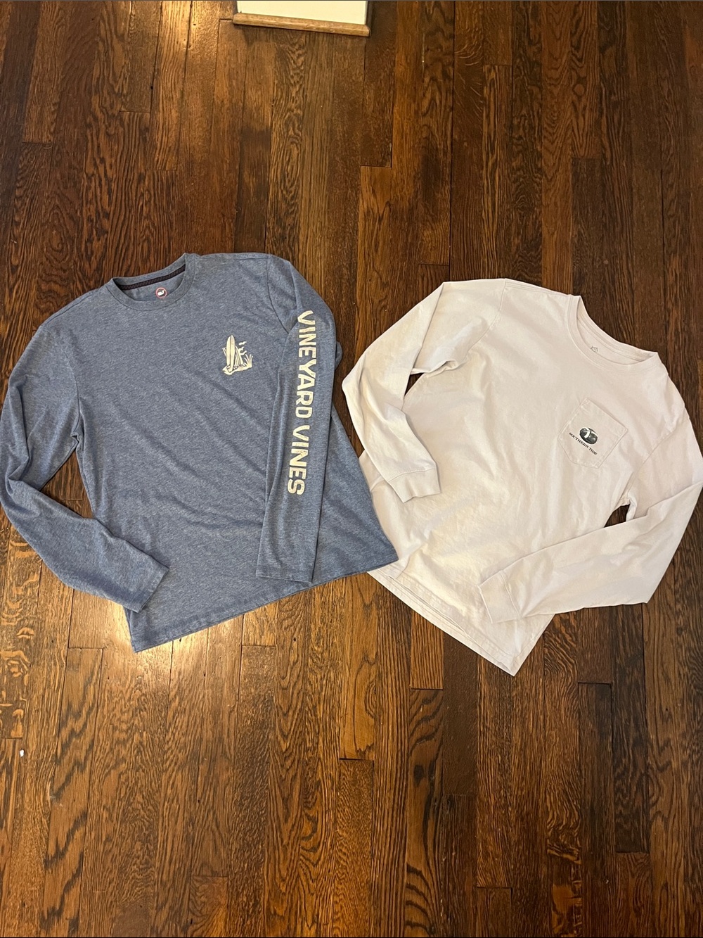2 boys long sleeve T-shirts by Vineyard vines, and Southern Tide, size xs-sm